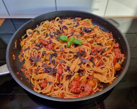 pasta med spicy salsiccia